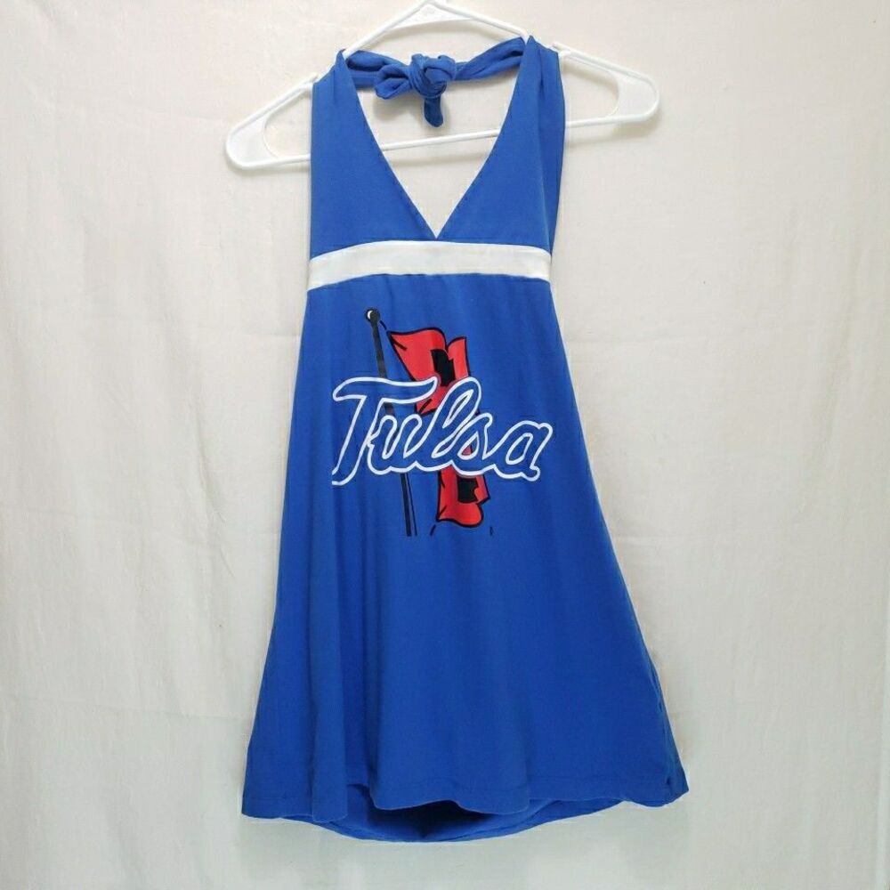 Tulsa Golden Hurricane Halter Top Retro Blue Game Day Spirit Cami Blouse